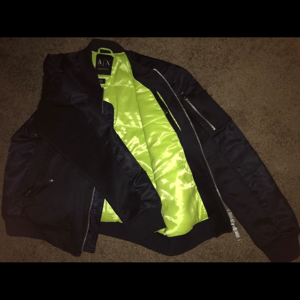 Navy blue Armani exchange bomber jacket
